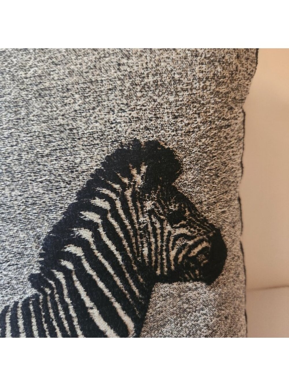 Zebra Woven Tapestry Throw Pillow Black White Safari Decorative Accent 16x16 - Picture 2 of 5